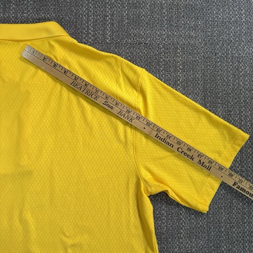 Nike Golf Dri-FIT UV Polo Shirt Mens Large Yellow Diamond Jacquard FitDry NWT - Picture 20 of 23