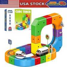51 PCS Electric Train Set Flexible Race Track ,Gravity-Defying 3D Learning Toy
