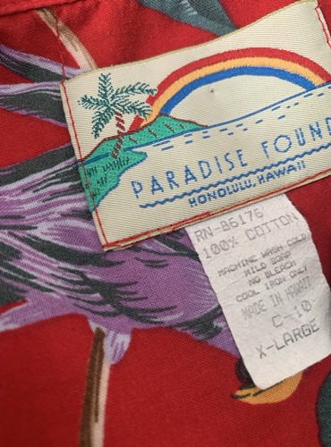 Paradise Found Hawaiian Short Sleeve Shirt Magnum Pi Parrots Button Up/XL/VTG - Picture 10 of 24
