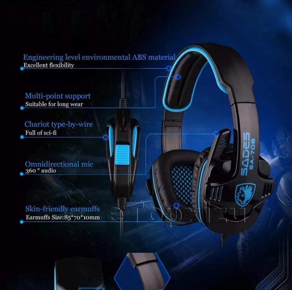 Sades Gaming Wired Headset SA-708 - Image 3 of 4