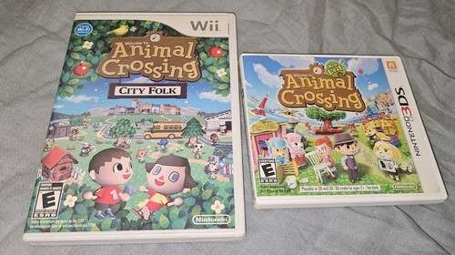 Lote de 2 Juegos de Animal Crossing - City Folk (Wii) y New Leaf (Nintendo 3DS)