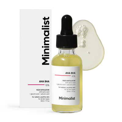 AHA BHA 10% Exfoliating Serum | Mildly Exfoliates without Drying for Radiant, Yo