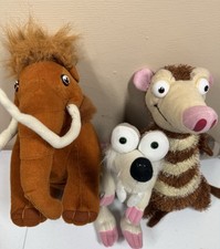    Ice Age Stuffed Animals Plush Lot Manny Scrat Mammal Squirrel Toys   