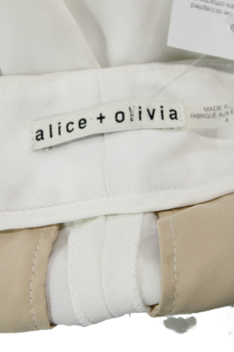 Alice + Olivia Womens Zip Lined Pleated Wide Leg Dress Pants White Size 4 - Bild 7 von 7