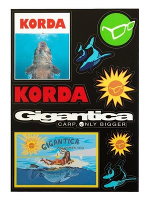 Korda Sticker Pack Genuine - Carp Fishing Decals Bucket Tackle Box Laptop