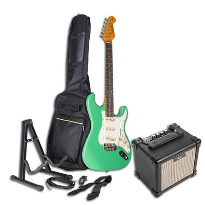 E-Gitarren Set, J & D ST Vintage E-Gitarre Surf Green, Fame EG-10AM Combo