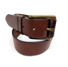 VTG Banana Republic Leather Belt Mens Sz 28 Brown Brass Buckle Safari Versatile
