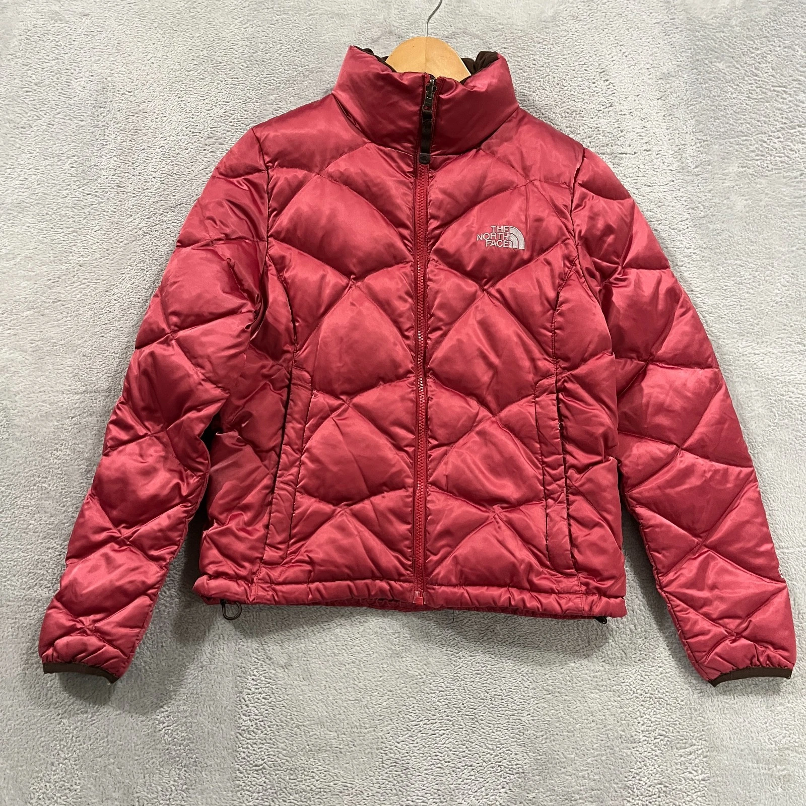 The North Face Jacket XS 550 Fill Down Quilted Down Iridescent Pink Winter
