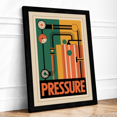 #ad Industrial Pressure Art Deco Framed Wall Art Print Home Decor Ready to Hang GBP 29.95