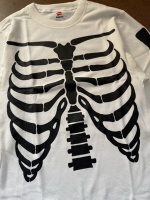Supreme x Hanes FW21 Skeleton Bone Thermal Shirt Waffle Crew White