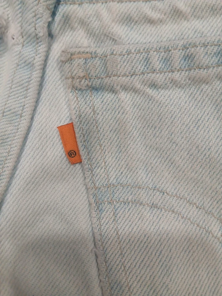 Levi's 550 оранжевый вкладка и черный вкладка комплект детский размер 8 сделано в США винтажные джинсы - Изображение 3 из 4