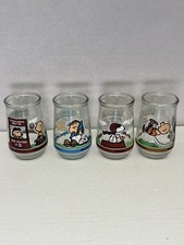 Vintage Welch's Jelly Jars Peanuts Charlie Brown # 1, 2, 4, 7 lot of 4 