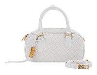 Seidenfelt Manufaktur Kinna Bowling Crossbody Bag Handtasche Bright White Weiß