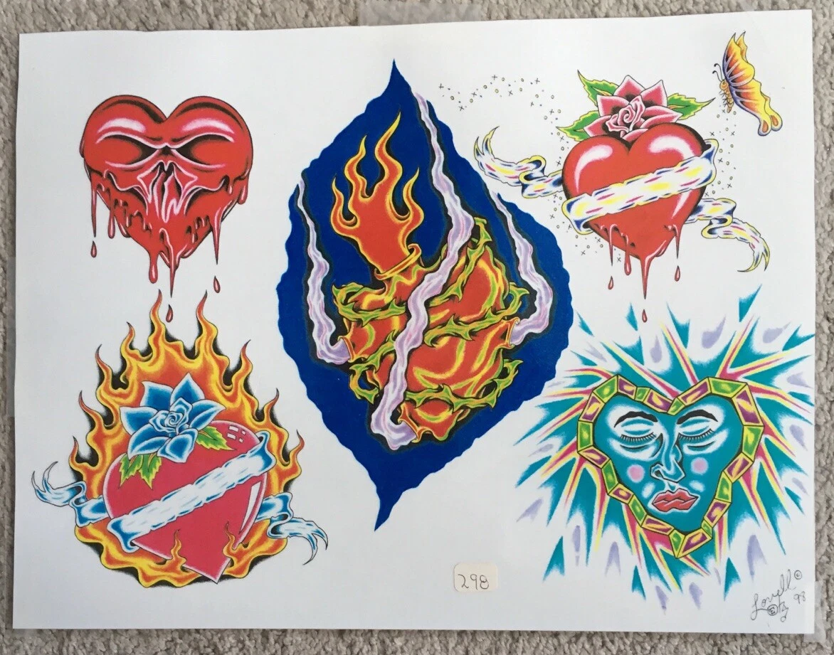 Heart And Banner Tattoo Flash