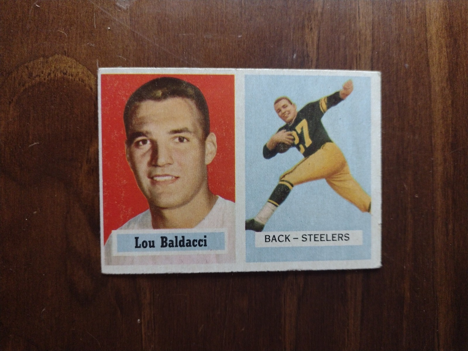 1957 Topps #4 Lou Baldacci Rookie Pittsburgh Steelers NO CREASES Read Vgx