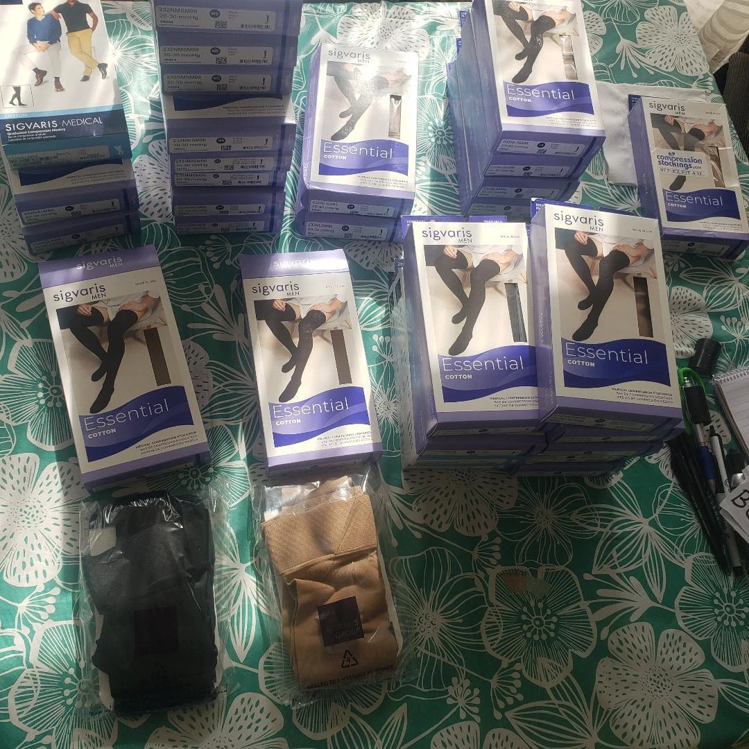 Sigvaris Essential Cotton 232N Men Thigh High TB CT 20-30 Compression Size Color