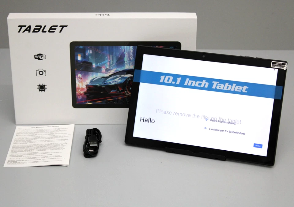 YQ10S Max 10,1 Zoll Android 2.4GHz + 5GHz WiFi Tablet 6GB + 128GB, Schwarz - Bild 2 von 4