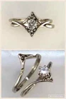 Art Deco Vintage Round Lab Created Diamond Engagement 925 Silver Bridal Ring Set