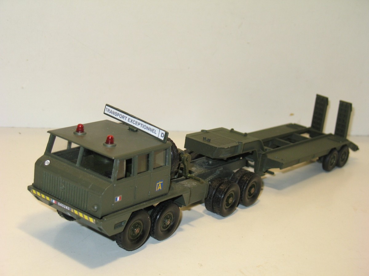 Solido Camion Militaire Berliet Porte-Char T12 - Échelle 1/50 - Complet Avec Décalcomanies