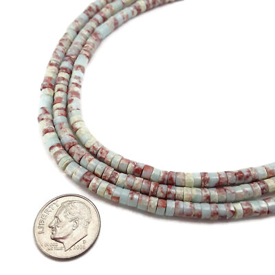 Sea Blue Aqua Terra Jasper Heishi Discs Beads 2x4mm 15.5'' Strand