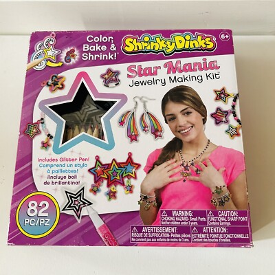 *NEW* Shrinky Dinks Star Mania Jewelry 82 Pieces Bake and Shrink Super Cool Set