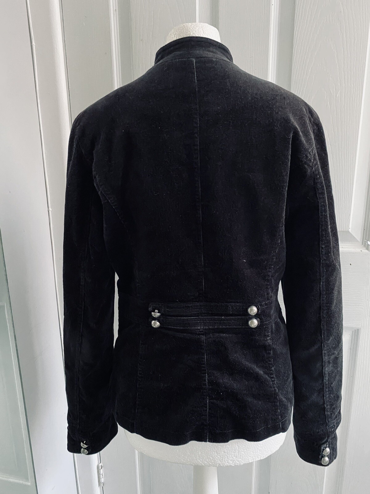 JOHN ROCHA Black Corduroy Military Style Jacket UK 10