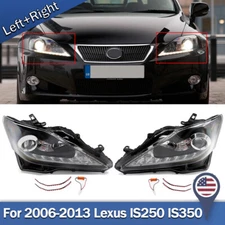 2x For 2006-2013 Lexus IS250 IS350 Left+Right LED DRL Projector Headlights Black