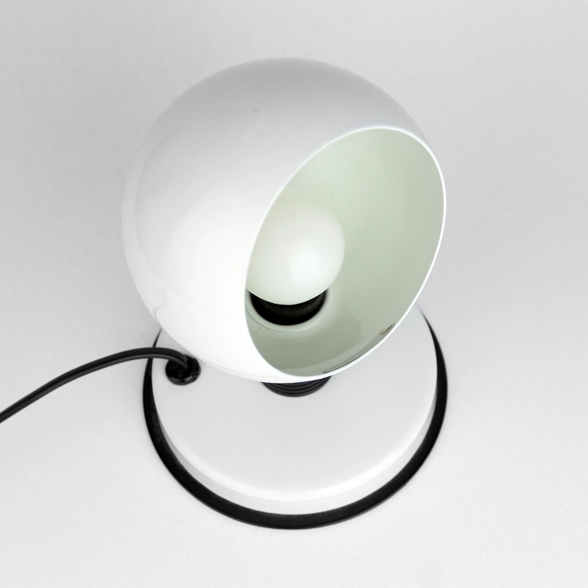 Lampe De Bureau Vintage Space Age 60s Par Nuova Veneti Lumi – Blanc émail