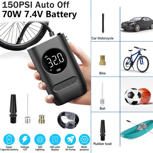 Rechargeable Car Tire Air Inflator Tyre Electric Pump Cordless with USB Portable - Picture 5 of 11