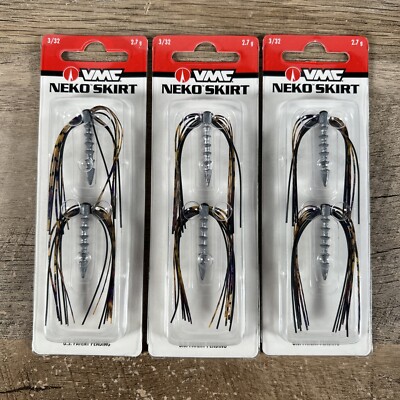 (3) VMC Neko Skirt 3/32oz Peanut Butter And Jelly Color Neko Rig Weight  - Main Image
