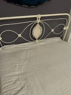 Buy Original Victorian Iron  Bed Painted CREAM. Could Be French.