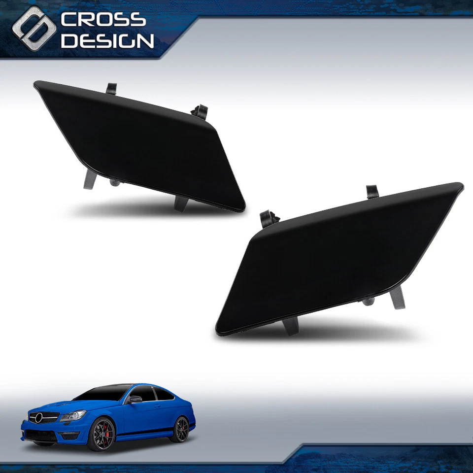 Pair Fits Mercedes Benz W204 C350 C63AMG Headlight Washer Nozzle Jet Cover Cap Foto 2 de 4