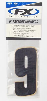 Fx (Factory Effex ) Vorne / Side Panel 6 '' Schwarz Zahlen Aufkleber Set 9