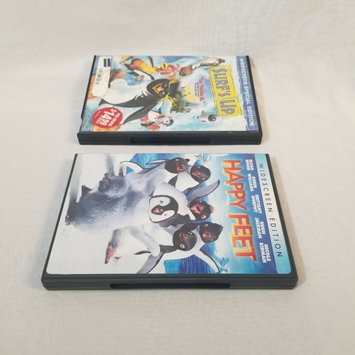 Penguins Movie Lot Happy Feet Widescreen Edition 2007 DVD, Surf's Up Tested. - Foto 4 di 12