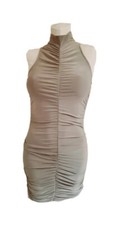 PLT Grey High Neck Smock Slimming Tunic Dress Size 10