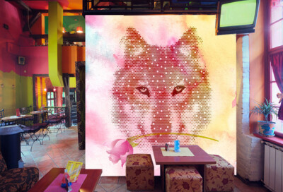 3D Red Wolf Head ZHUA2994 Wallpaper Wall Murals Removable Self-adhesive Zoe