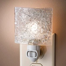 Stained Glass Night Light Clear Glass Plug in nightlight for Bedroom/Bathroom...