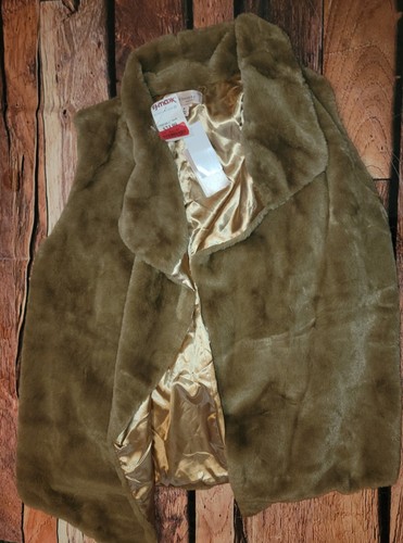 Philosophy Womens Faux Fur Vest Wrap 