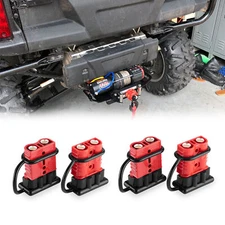 WEISEN 4PCS 2-4 Gauge Battery Quick Connect Disconnect Electrical Kit For Winch