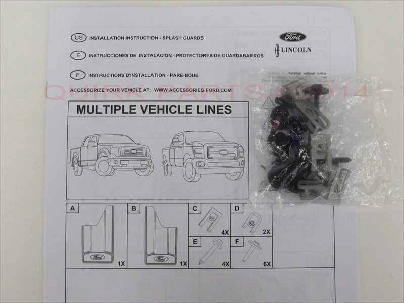Guardabarros delanteros de alta resistencia para Ford F150 2011-2014 e inserto brillante OEM Foto 3 de 4