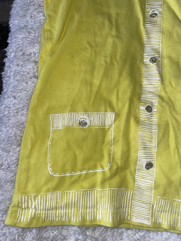 Crewcuts coleccionables J niñas talla Camiseta 10 amarilla “botón superior”. Lindo, divertido Foto 4 de 4