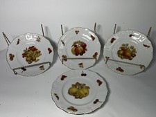 Set Of 4 Seltmann Weiden Bavaria 7.5 Fruit Nut Gold Trim Plates West Germany