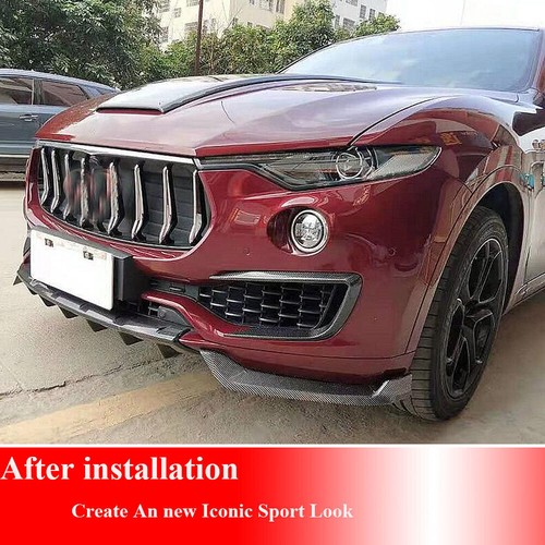 Se adapta a Maserati Levante 4 puertas 16-17 CARBONO REAL parachoques delantero alerón labial divisor - Imagen 4 de 13