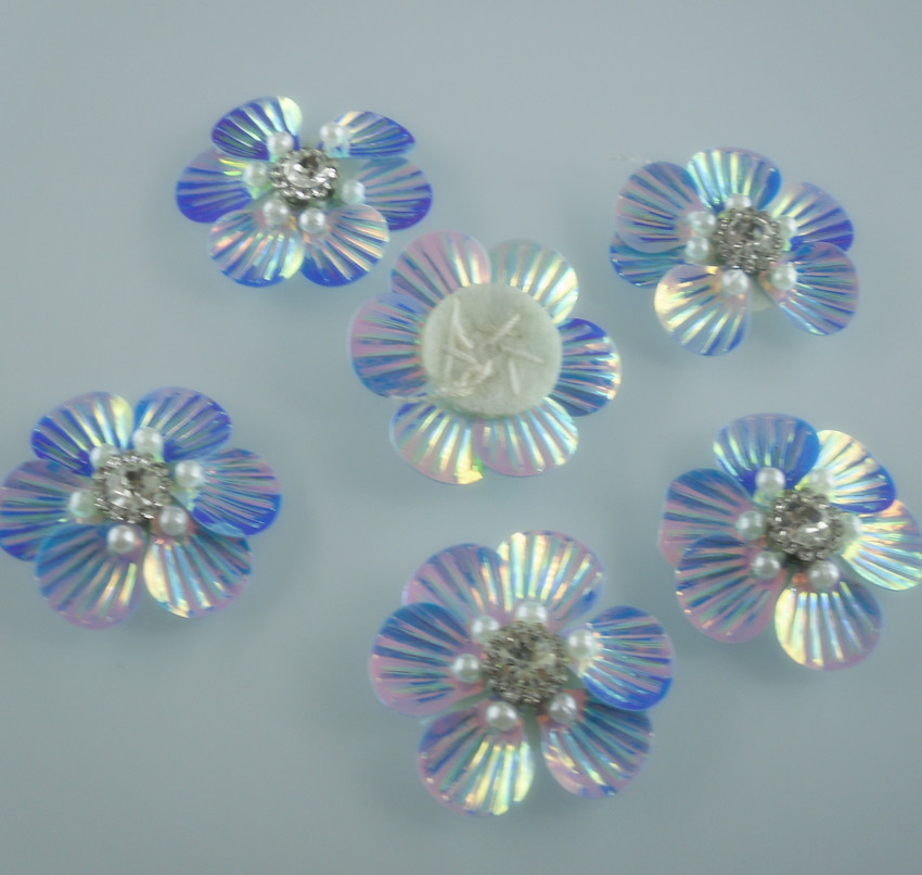 Rhinestone Leaves Iron-On Patches - 5 Pack Silver Appliques For Clothes & Bags