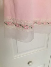 Vintage Union Made Half Slip Pink w/Chiffon  Pink Flowers Hem Sz Small