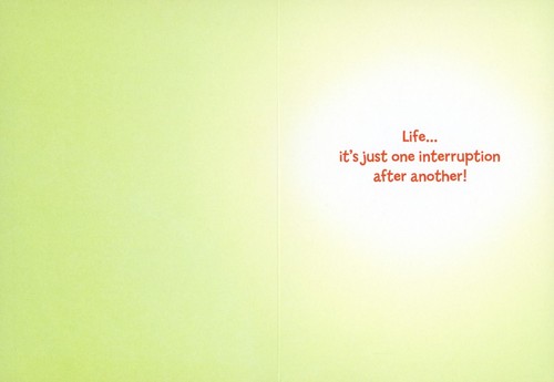 Funny ANYTIME Card, Cat Reading Newspaper Life Interruptions Humor by Avanti +✉ - Picture 2 of 5