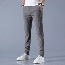 Pantalones Clásicos Para Hombre Pantalón Recto Delgado Moda Lujo Elegante Vestir