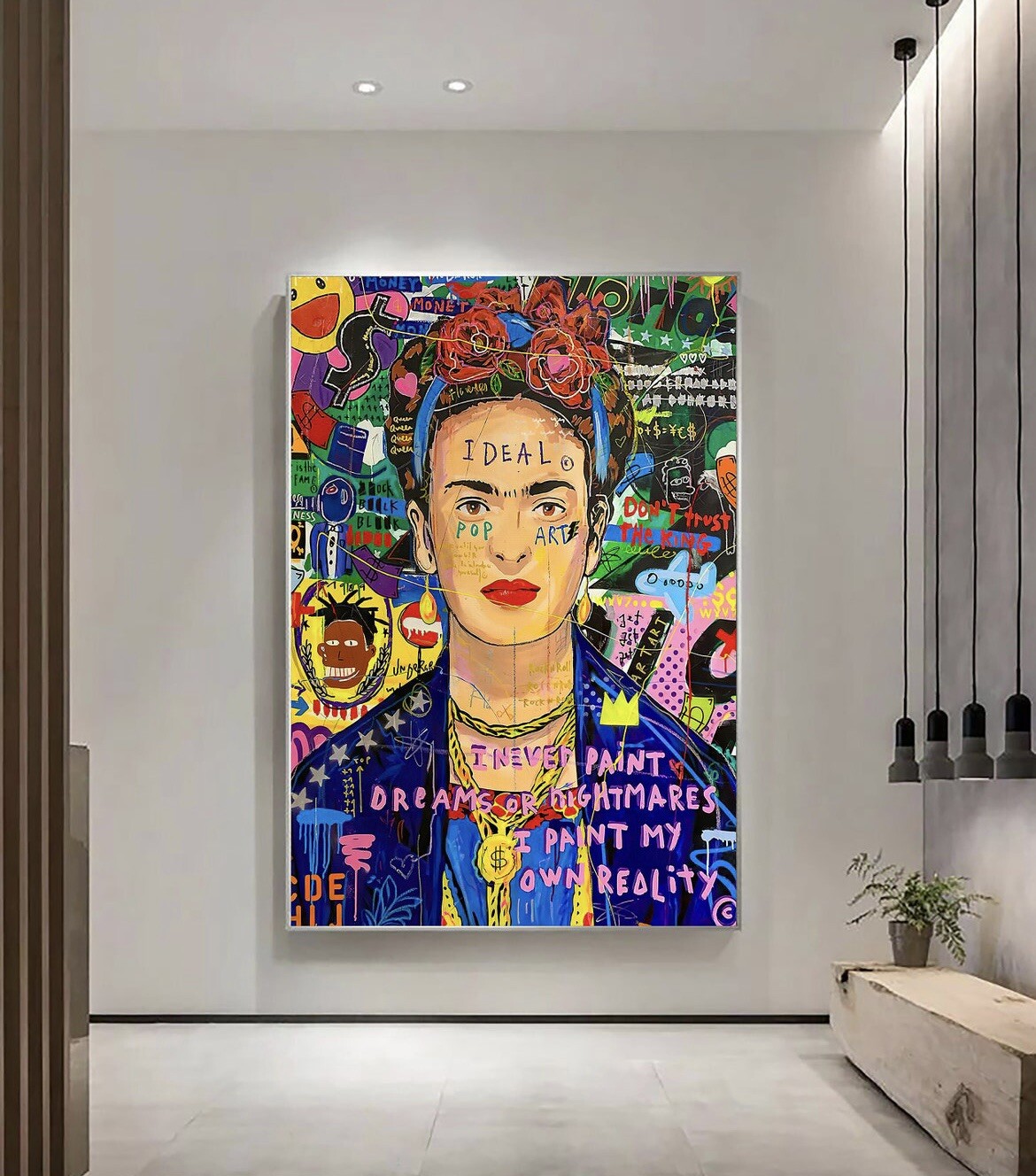 Frida Kahlo Pop Art Canvas Wall Art Graffiti Canvas Street Art Banksy Home Decor