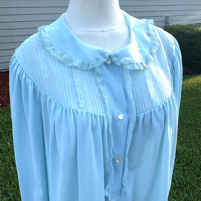 Vintage Night Gown Lingerie Dress Sz 40 ( XL ) Pajama SISSY Grannycore Lace
