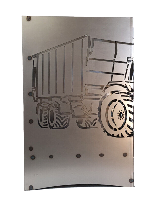 Feuerkorb IHC 1455 Mit Trecker-Motiv | 40x40x60 Cm, Aus Stahl, Mit Ascheschublade & Grillplatten-Option